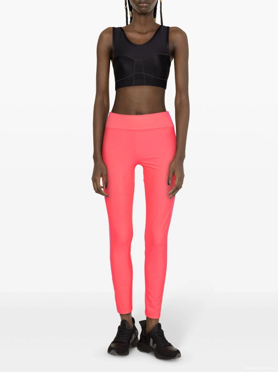 Cheap Women Versace Couture logo-tape cropped leggings Jeans 0728
